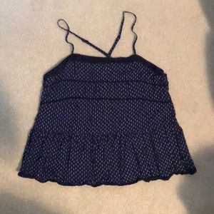 American Eagle blue and white dot tank